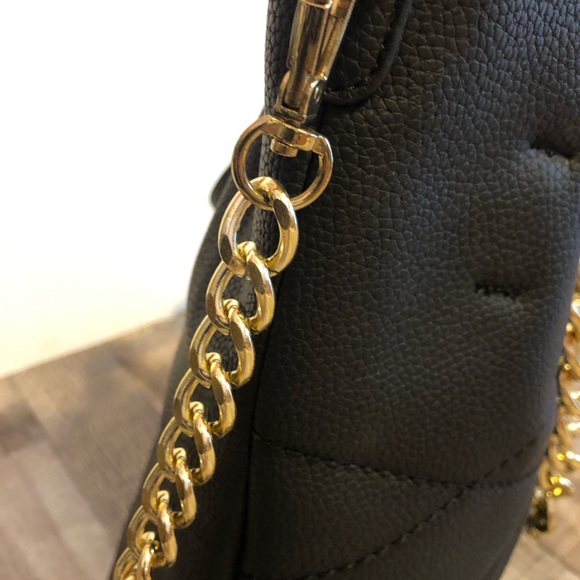 Jet Black and Gold Chain Marc New York by Marc Andrew Handbag Purse With Insert - Picture 5 of 12